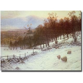 Trademark Global Joseph Farquharson Snow Covered Fields with Sheep Canvas Art, 30 x 47