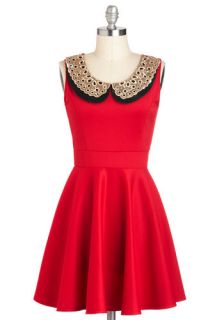 Two Happy Hearts Dress in Red  Mod Retro Vintage Dresses