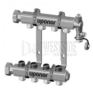 Uponor Wirsbo A2660600 TruFLOW Jr. Manifold Assembly with Balancing Valves & Valveless   Radiant Heating & Cooling, 6 Loop