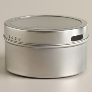 Silver Magnetic Spice Storage Tin, Set of 12