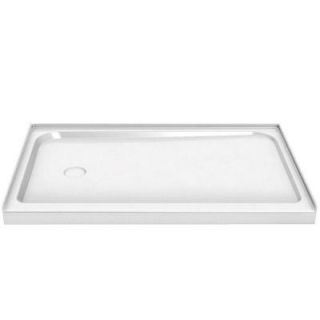 MAAX 60 in. x 30 in. Single Threshold Shower Base with Left Drain in White 105055 000 001 001