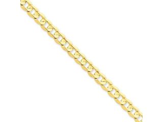 14k Yellow Gold 18 inch 6.75 mm Open Concave Curb Collar Necklace