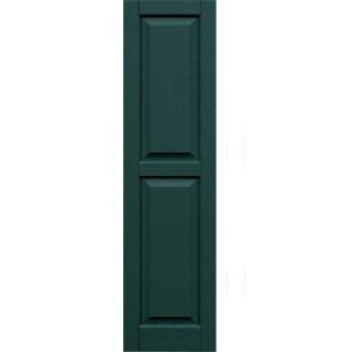 Winworks Wood Composite 15 in. x 57 in. Raised Panel Shutters Pair #633 Forest Green 51557633