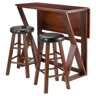 Harrington 3 Piece Set Drop Leaf High Table with Counter Stools