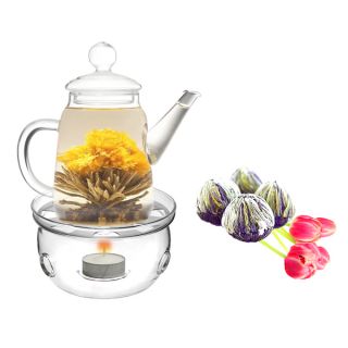 Tea Beyond Fab Flowering Tea DUO Set and Tea Warmer Cozy   15781532