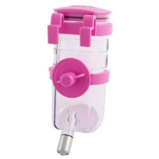 Plastic Feeder Automatic Water Drinker Bottle Pink Clear 320ml for Pet Dog