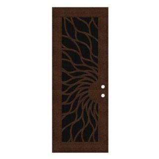 Unique Home Designs 36 in. x 96 in. Sunfire Copperclad Left Hand Recessed Mount Aluminum Security Door with Black Perforated Screen 1S2001EP2CCP5A