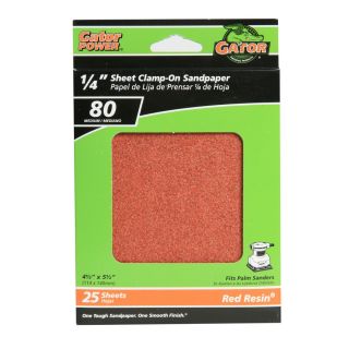 Gator 25 Pack 4.5 in W x 5.5 in L 80 Grit Commercial Clamp On Sanding Sheets