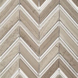 Splashback Tile Royal Herringbone Sand Polished Marble Floor and Wall Tile   3 in. x 6 in. Tile Sample M1C4HDRYLSND