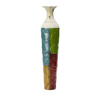 Elements Colorblocked Embossed Metal Vase   17109723  