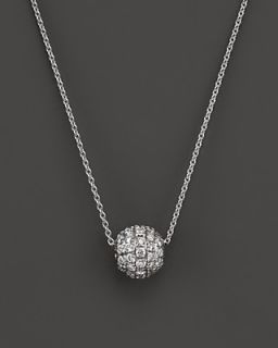Diamond Ball Pendant Necklace in 18K White Gold, .30 ct. t.w.