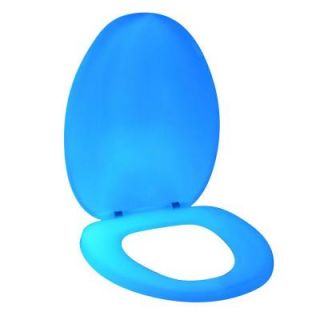 Night Glow Elongated Closed Front Toilet Seat in Blue Glow NG600 Blue