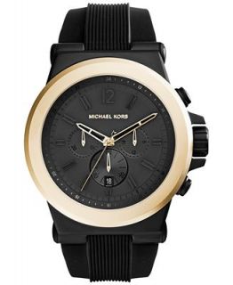 Michael Kors Mens Chronograph Dylan Black Silicone Strap Watch 48mm