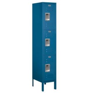 Salsbury Industries 63000 Series 12 in. W x 66 in. H x 15 in. D   Triple Tier Metal Locker Unassembled in Blue 63155BL U