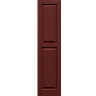 Winworks Wood Composite 15 in. x 61 in. Raised Panel Shutters Pair #650 Board and Batten Red 51561650