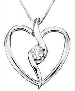 Sirena Pendant, 14k White Gold Diamond Heart (1/8 ct. t.w