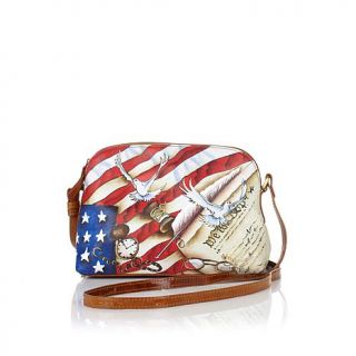 Sharif Limited Edition "American Tribute" Leather Handpainted Crossbody   7735092