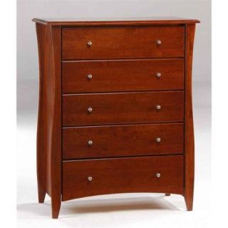Cherry Chest w Curved Legs & Five Drawers