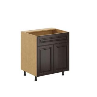 Eurostyle 30x34.5x24.5 in. Naples Sink Base Cabinet with False Drawer Front in Maple Melamine and Door in Dark Brown BSD30.M.NAPLE