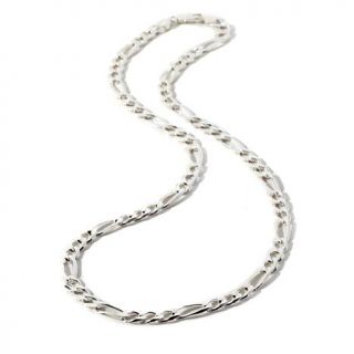Sterling Silver 8mm Figaro Chain 24" Necklace   6804724