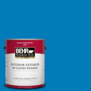 BEHR Premium Plus 1 gal. #S G 550 Artesian Water Hi Gloss Enamel Interior/Exterior Paint 830001