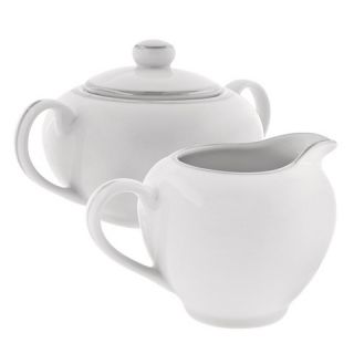 10 Strawberry Street Silver Line Creamer and Covered Sugar Set