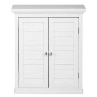 Elegant Home Fashions Simon 20 in. W x 7 in. D x 24 in. H Wall Cabinet with 2 Shutter Doors in White HDT583
