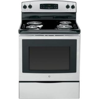 GE 5.3 cu. ft. Electric Range with Self Cleaning Oven in Stainless Steel JB250RFSS