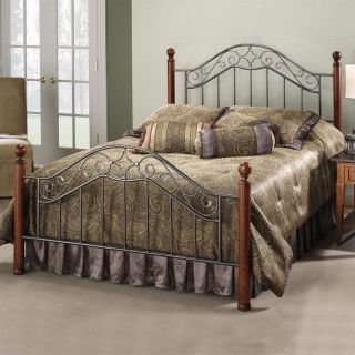 Hillsdale Martino Metal Poster Bed in Smoke Silver Finish   1392BXR