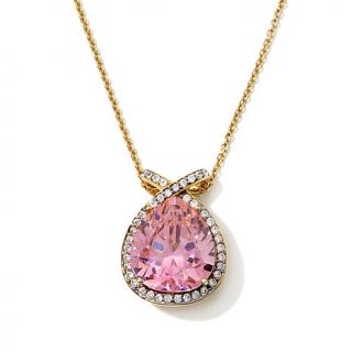 Jean Dousset 10.6ct Absolute™ Pink and Clear Vermeil Pendant with 18" Cab   7818082