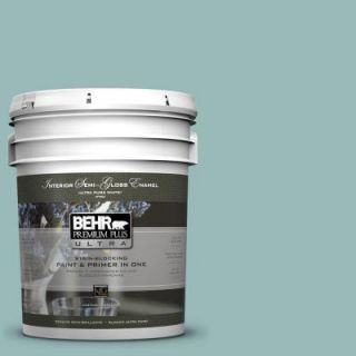 BEHR Premium Plus Ultra 5 gal. #PPU12 6 Lap Pool Blue Semi Gloss Enamel Interior Paint 375405
