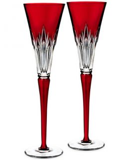 Waterford Times Square 2016 Wonder Ruby Flutes, Set of 2