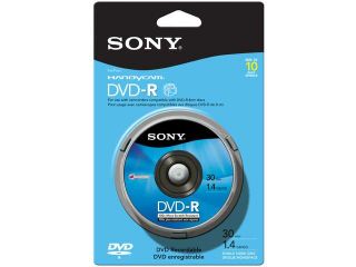 SONY 1.4GB DVD R 10 Packs Spindle Media Model 10DMR30RS1H