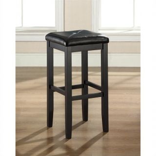 Crosley Furniture 29" Upholstered Square Bar Stool in Black (Set of 2)   CF500529 BK