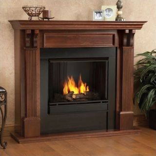 Real Flame Ashley Gel Fuel Fireplace in Mahogany Finish   7100 M