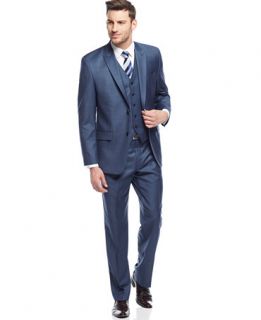 Shaquille ONeal Collection Blue Solid Suit Separates   Suits & Suit