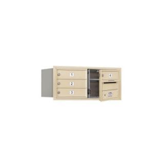Salsbury Industries 3700 Series 13 in. 3 Door High Unit Sandstone Private Front Loading 4C Horizontal Mailbox with 4 MB1 Doors 3703D 04SFP