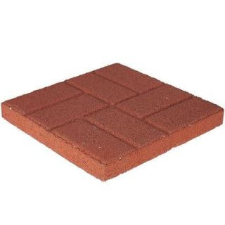 16 in. x 16 in. Red Brickface Concrete Step Stone 72661