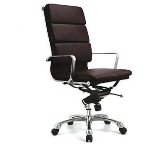 Creative Images International High Back Leatherette Padded Office Chair with Chrome Base; White