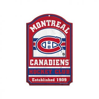 NHL Team Logo 11" x 17" Antique Wood Finish Sign   Montreal Canadiens   7800698