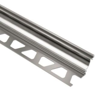 Schluter Dilex AHK Brushed Nickel Anodized Aluminum 3/8 in. x 8 ft. 2 1/2 in. Metal Cove Shaped Tile Edging Trim AHK1S100ATGB