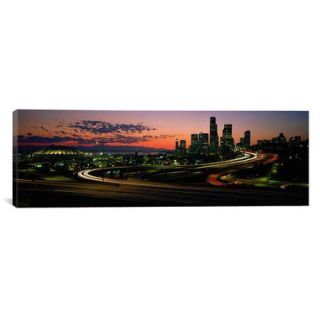 iCanvas Panoramic Sunset Puget Sound and Seattle Skyline Washington Photographic Print on Canvas