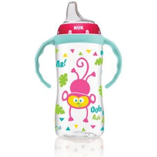 NUK Jungle Designs Large Learner Cup with Handles, 10 Ounce, 1 Pack, Silicone, BPA Free, Girl (Design May Vary)