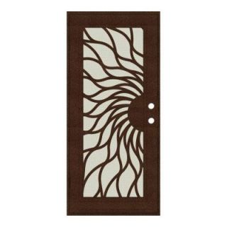 Unique Home Designs 30 in. x 80 in. Sunfire Copperclad Right Hand Surface Mount Aluminum Security Door with Beige Perforated Screen 1S2001CL1CCP2A