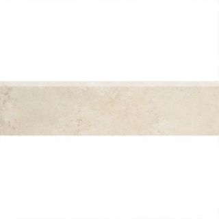 Daltile Alessi Crema 3 in. x 13 in. Glazed Porcelain Bullnose Floor and Wall Tile DISCONTINUED AL05S43E91P