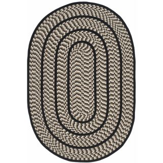Safavieh Braided Ivory and Black Oval Indoor Braided Throw Rug (Common: 2 x 4; Actual: 30 in W x 48 in L x 0.33 ft Dia)