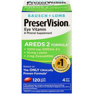 Bausch & Lomb PreserVision AREDS 2 Eye Vitamin And Mineral Supplement, 120ct