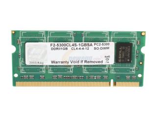 G.SKILL 1GB 200 Pin DDR2 SO DIMM DDR2 667 (PC2 5300) Laptop Memory Model F2 5300CL4S 1GBSA