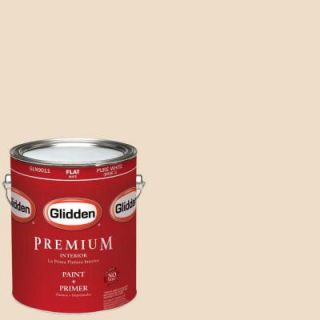 Glidden Premium 1 gal. #HDGO63U Crewelwork Ivory Flat Latex Interior Paint with Primer HDGO63UP 01F