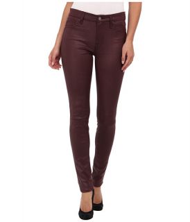 7 For All Mankind Crackle Leather Like Knee Seam Skinny W Contour Waistband In Burgundy